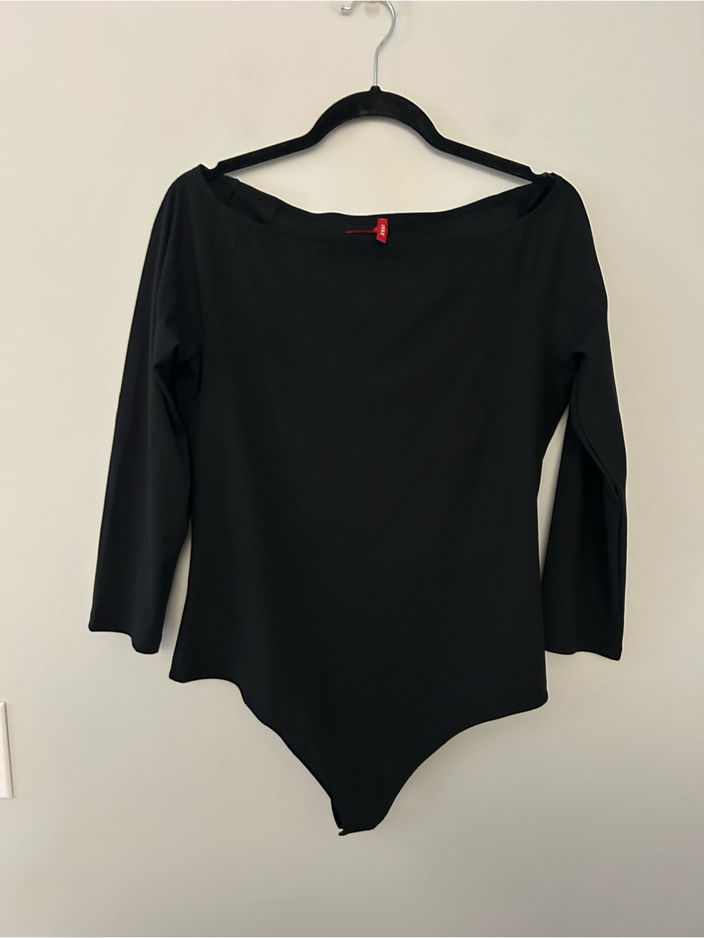Spanx Suit Yourself Boat Neck Ribbed Black Bodysuit Size 1X - Picture 2 of 7